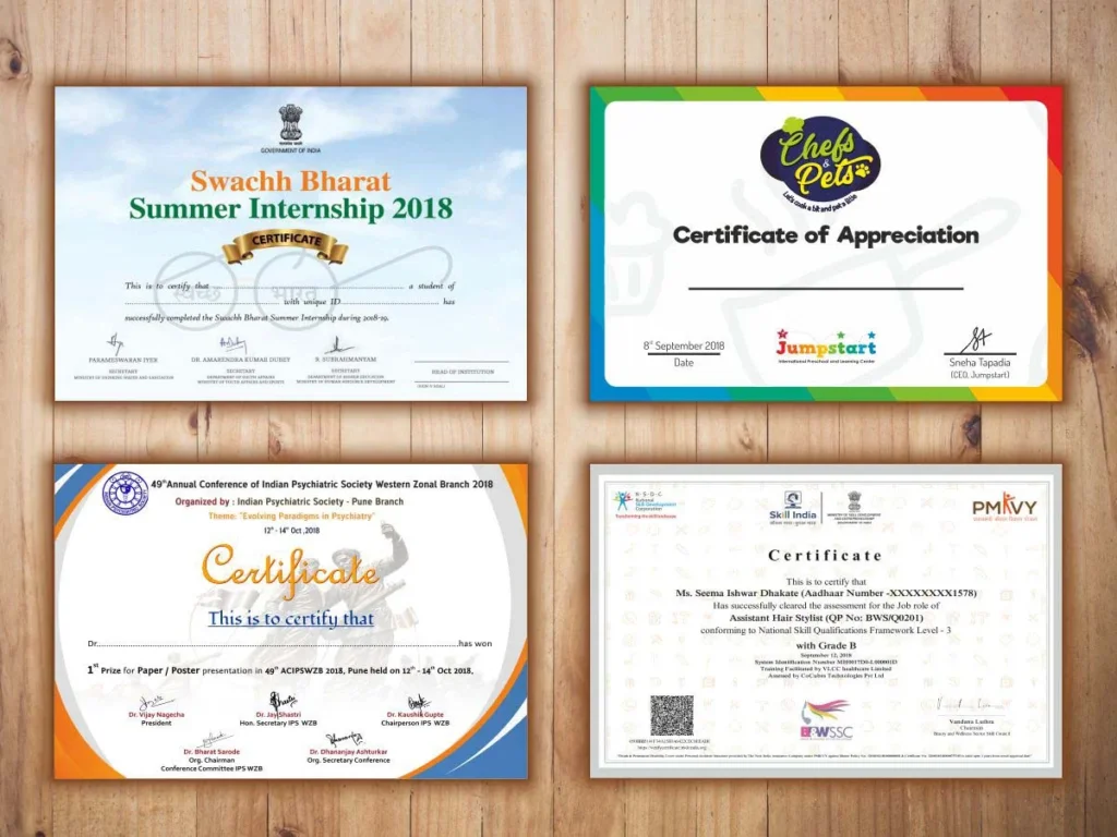 Certificate Printing Hucknall 